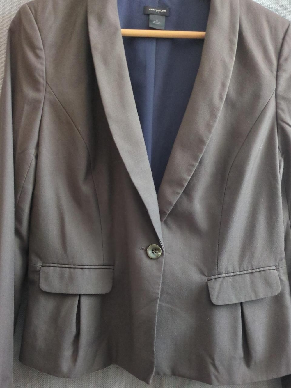 Ann Taylor Single-Button Brown Blazer